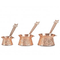 Zamak Cezve 3 lü Set Bakır