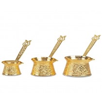 Zamak Cezve 3 lü Set Sarı